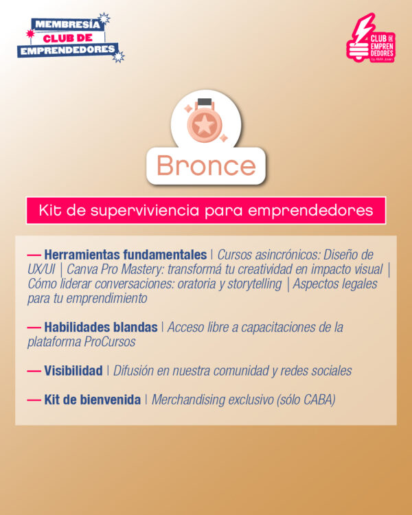 MEMBRESÍA BRONCE